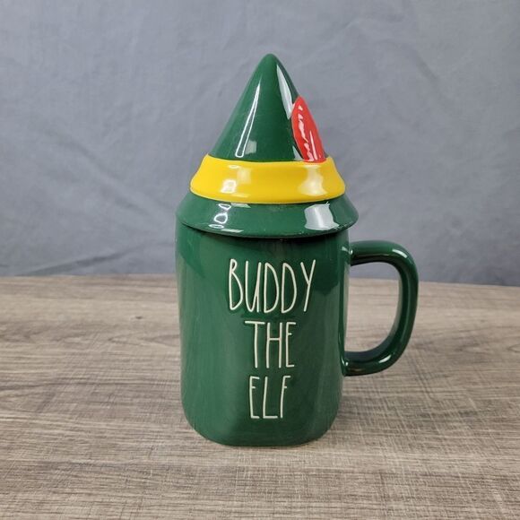 Rae Dunn Artisan Collection Ceramic Buddy the Elf Christmas Mug with Lid - Picture 1 of 8
